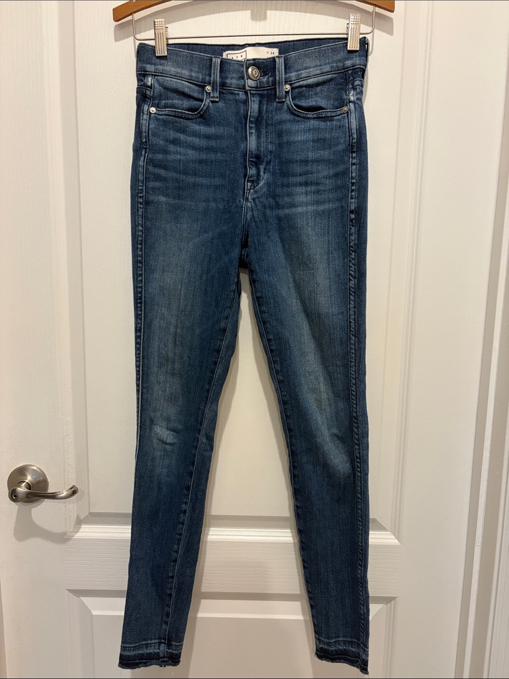 AYR The Riser Classic High-Rise Skinny Jeans - Dark Blue